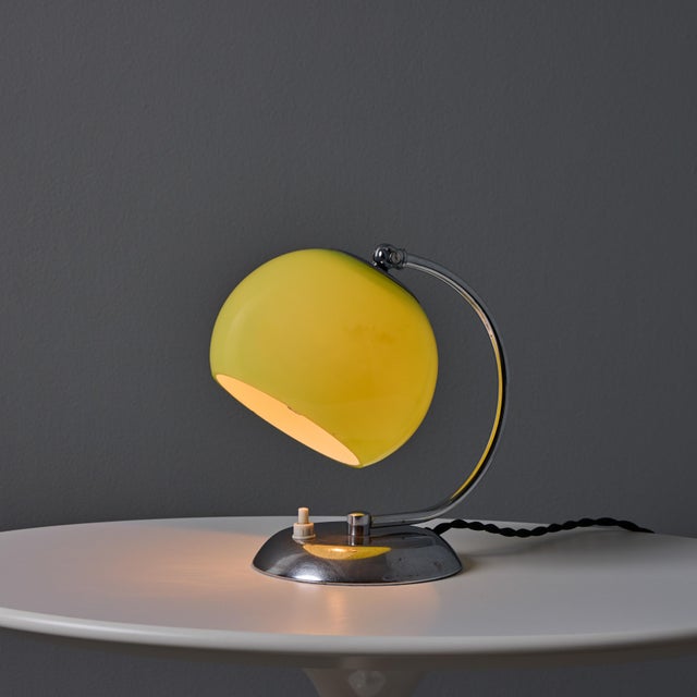 1950s Mauri Almari Chrome and Opaline Green Glass Table Lamp for Idman Oy For Sale - Image 10 of 18