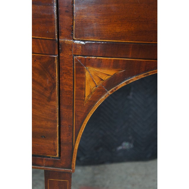 Antique 18th Century George III Inlaid Mahogany Bowfront Buffet Sideboard Server For Sale - Image 13 of 18