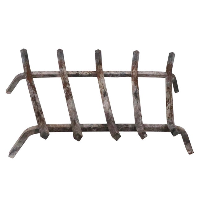 Gray Mid 20th Century Iron Fireplace Grate For Sale - Image 8 of 9