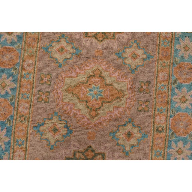 Textile Kazak Runner 2’8” X 7’9” Pink Wool Tribal Hand-Knotted Oriental Rug For Sale - Image 7 of 12