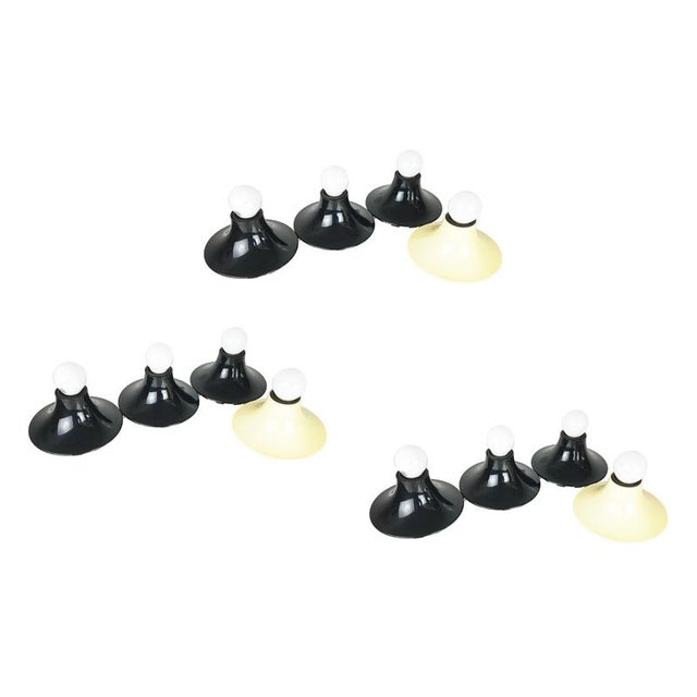 Black & Ivory Plastic Teti Wall Lamp by Vico Magistretti for Artemide, 1960s For Sale - Image 14 of 15