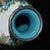Paint Vintage Chinese Enameled "Landscape" Vase With Turquoise Base, "Qianlong" Mark - 623g For Sale - Image 7 of 9
