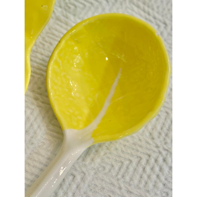 Yellow Mid 20th Century Italian Large Yellow Majolica Cabbage Ware Tureen With Lid and Ladle For Sale - Image 8 of 12