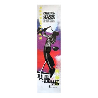 2010 Montreal International Jazz Festival Poster, (Man With Saxophone) For Sale