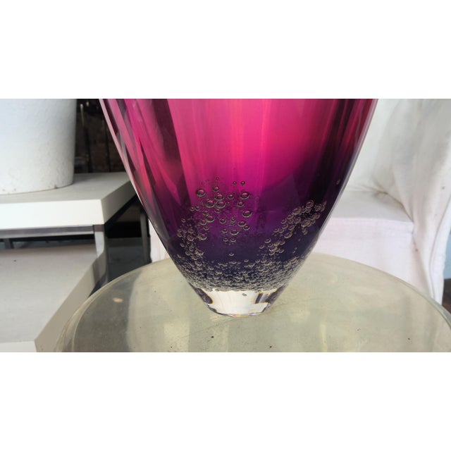 Contemporary Sunset Vase, Sun & Birds by Blodgett Glass For Sale - Image 3 of 6