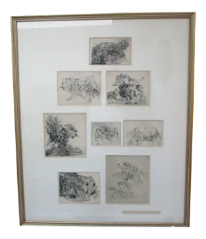 1965 "A Page From Katya's 200" Eight Artist's Proof Etchings by Adrienne Cullom, Framed