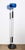 Scandinavian Modern Nickel-plated Floor Lamp with translucent Blue Glass Sphere Shade. Featuring two Nickel parallel bar...