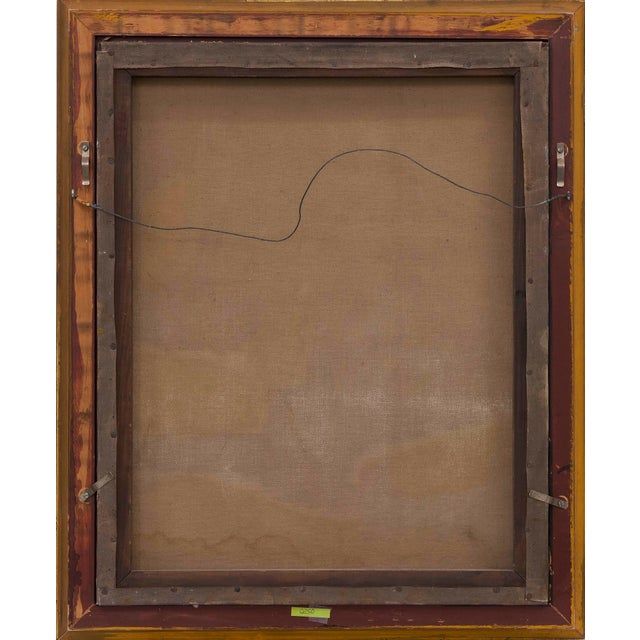 Blue Primitive Folk Art Painting After Jefferson Gauntt For Sale - Image 8 of 8