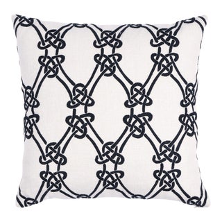 Schumacher Gordian Weave Pillow in Ebony on Griege For Sale