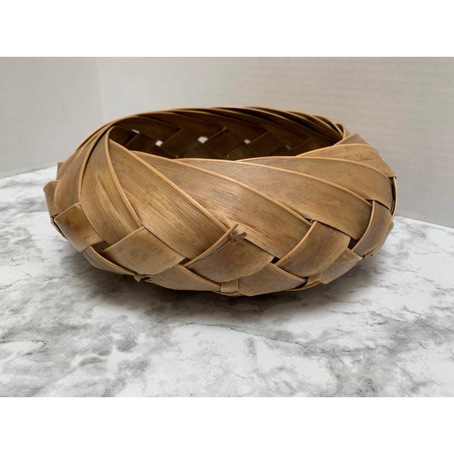 Elegant Earthy Braided Decor or Serving Basket For Sale - Image 4 of 6