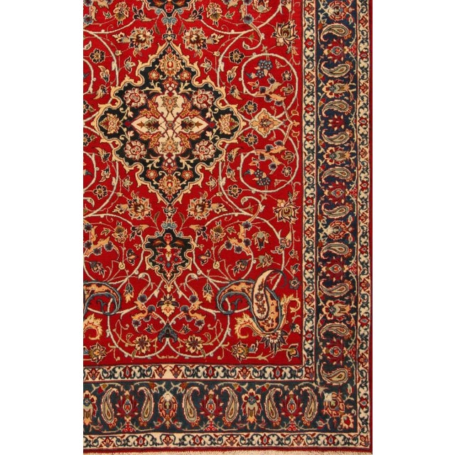 Hand-Knotted Middle Eastern Wool Rug For Sale - Image 4 of 11