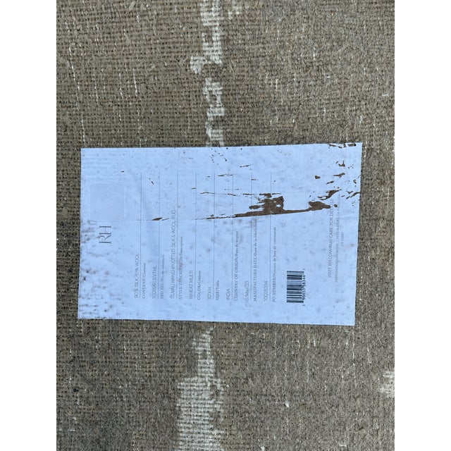 Rh Suvali Silk & Wool Rug – 10' × 14' Wheat Multi | 90% Silk | Hand-Knotted | 84 Persian Knots Per Square Inch For Sale In Columbus - Image 6 of 18