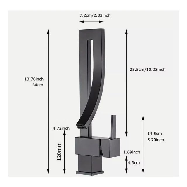 Traditional Black Bathroom Sink Faucet Single Handle Waterfall Basin 1 Hole Vanity Mixer Tap For Sale - Image 3 of 7
