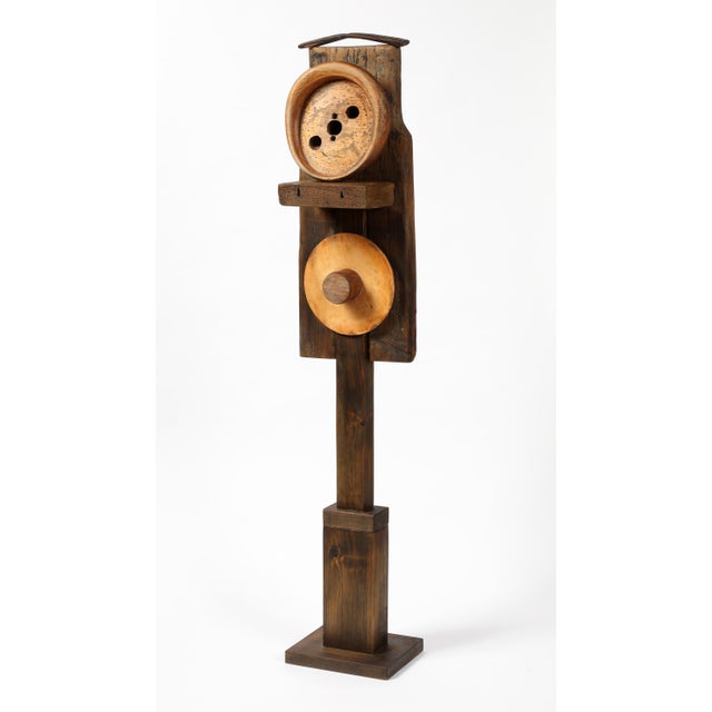 Abstract Wooden Sculpture, Figure XXV, 1995, German/Swiss Artist Rolf Hans For Sale - Image 11 of 11
