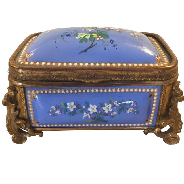 1885 Bronze Gilt and Hand Painted Enameled Cofferette For Sale - Image 12 of 12