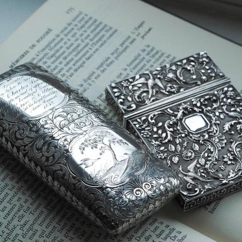 Antique Victorian Engraved Silver Cigar Case by Nathaniel Mills, 1840s For Sale - Image 18 of 18