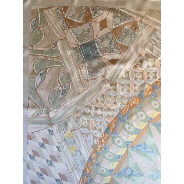 Green HERMÈS TROPHÉES de Venise II Silk Scarf 2002 designed by Abadie Julie For Sale - Image 8 of 11