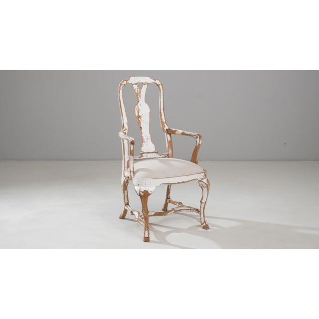 20th Century Swedish Rococo Revival Wood Patinated Dining Chair For Sale - Image 12 of 18