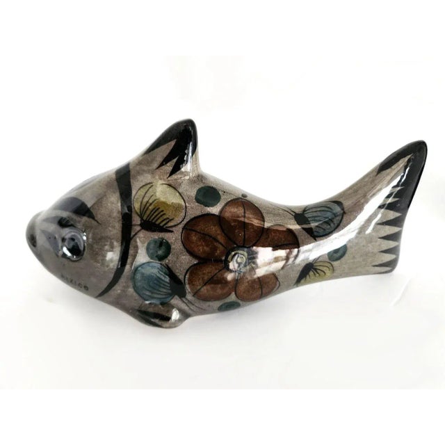1970s Tonala El Palomar Ceramic Fish Figurine For Sale - Image 4 of 8