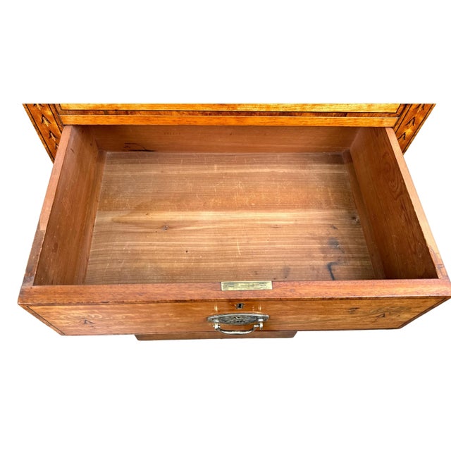 Pedestal Chest of Drawers in Satinwood, 1880 For Sale - Image 9 of 12