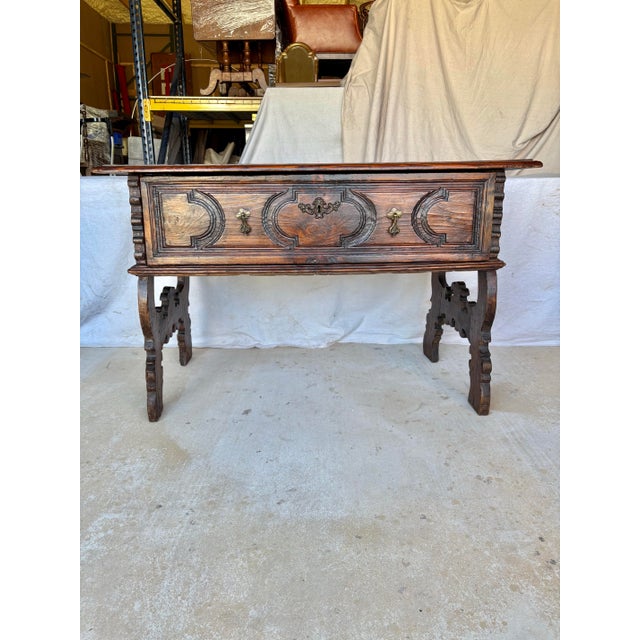 This 19th Century Spanish Renaissance Revival Pine Side Table was sourced in Provence, France and dates back to the late...