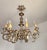1920s Vintage Louis XV Silvered Gold-Plated Leaf Carved Wood Eight Light Chandelier with Floral Motifs, Italy, 1920s, Set of 2 For Sale - Image 5 of 18