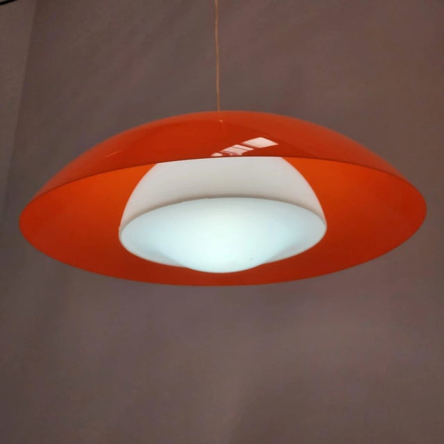 Guzzini Mod 3013 Hanging Light in Orange from Guzzini, 1970s For Sale - Image 4 of 8