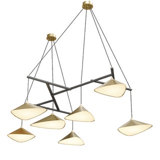 Emily Group of Seven Pendant Light in Metallic Tones by Daniel Becker For Sale