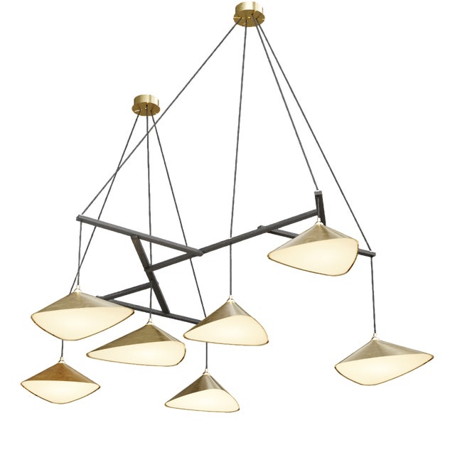 Emily Group of Seven Pendant Light in Metallic Tones by Daniel Becker For Sale