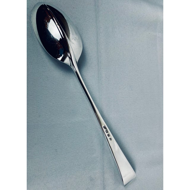 Large silver plated stuffing spoon by Gerity Products, Inc. of Toledo, Ohio. An American made reproduction of an 18th...