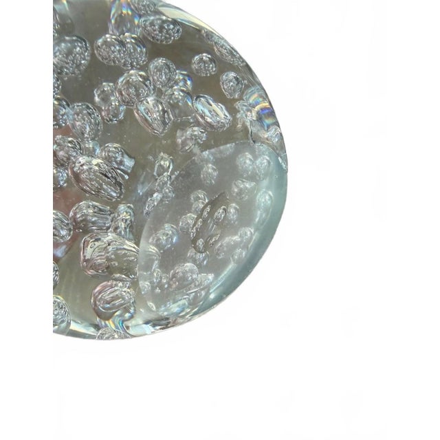 Glass Vintage Mid-Century Modern Magnum Controlled Bubble Art Glass Sphere - 5 LBS For Sale - Image 7 of 7