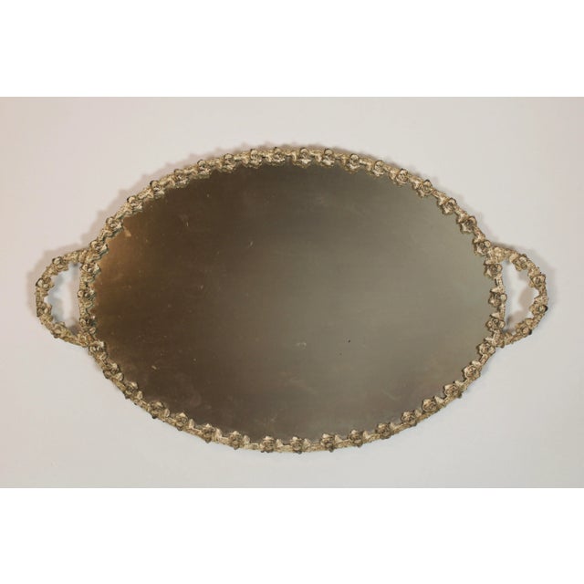 Italian Vintage Italian Roses Mirrored Vanity Tray For Sale - Image 3 of 8