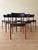 1960s Vintage Danish Teak Dining Chairs in Black Italian Leather, 1960s, Set of 6 For Sale - Image 5 of 7