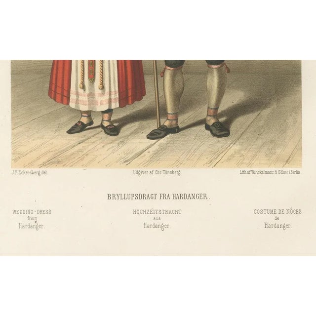 Winckelmann and Sonner, Norwegian Bride and Groom in Hardanger Costumes, 1860s, Paper For Sale - Image 3 of 10