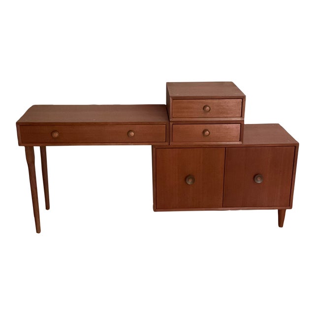 Vintage Mengel Permanized Furniture Modular Four Piece Desk MidCentury