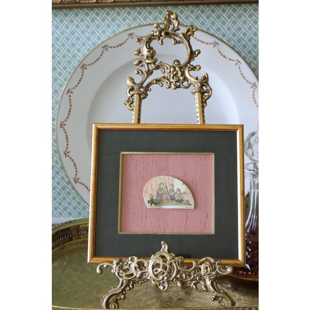 Late 20th Century Vintage Thai Royal Court Miniature Painting on Shell, Signed Roong — Gilt Framed For Sale - Image 5 of 16