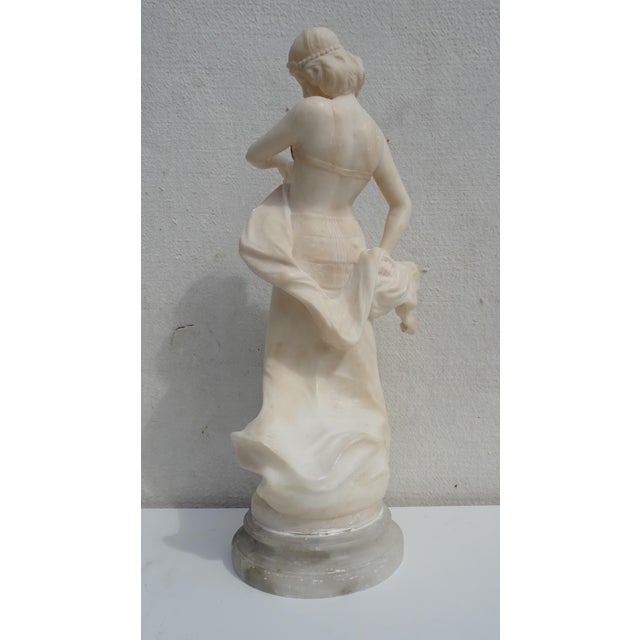 Art Nouveau Carved Alabaster and Bronze Dancer, 1890s For Sale - Image 18 of 18