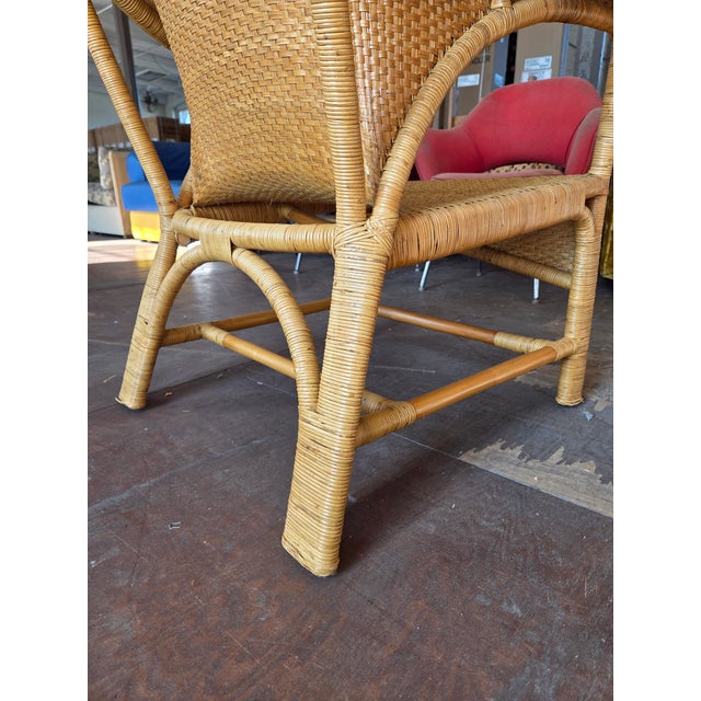 Vintage Arts & Crafts Wicker Rattan Armchair Attrb. Dryad and Co Uk For Sale - Image 11 of 13