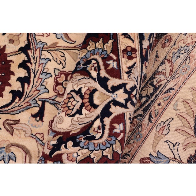 Textile Shabby Chic 1990's Medallion Pak-Persian Ivory/Red Wool Rug - 10'3'' X 13'8'' For Sale - Image 7 of 9