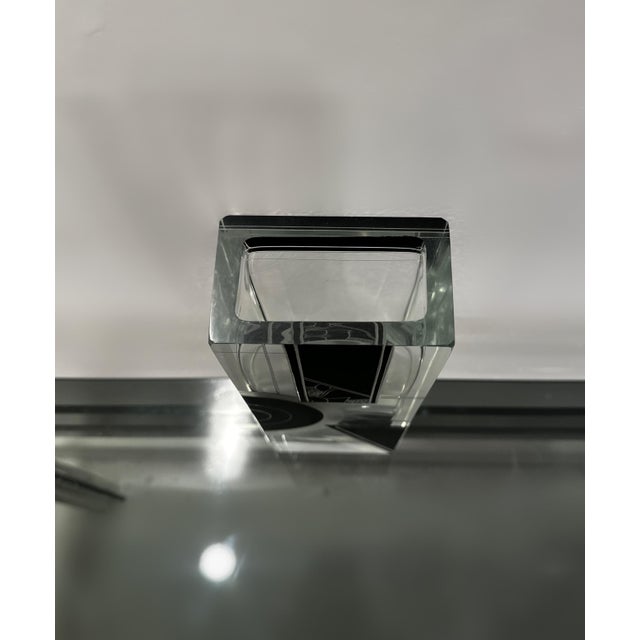 1940s Art Deco Acid Etched Black Glass Vase by Karl Palda, 1930s For Sale - Image 5 of 10