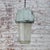 Vintage Industrial Grey Metal and Striped Glass Pendant Lights For Sale - Image 6 of 7