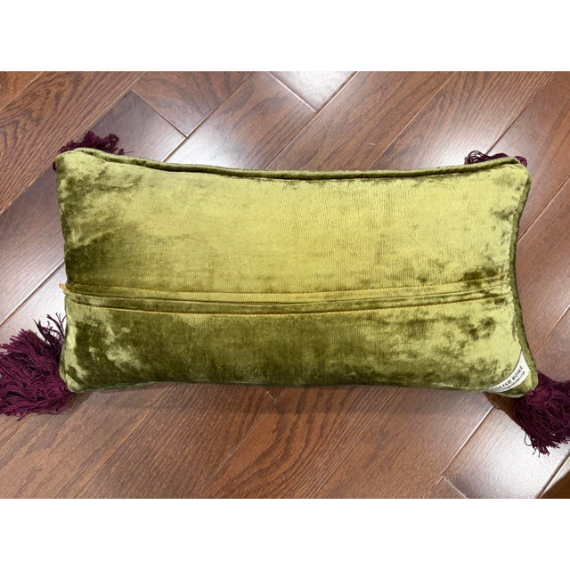 Late 20th Century Luxury Custom Set of 3 Embroidered Silk Velvet Cushions For Sale - Image 5 of 11