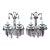 1940's Hollywood Regency Silvered Metal With Amethyst & Pink Cut Austrian Crystal Waterfall Wall Sconces a - Pair For Sale
