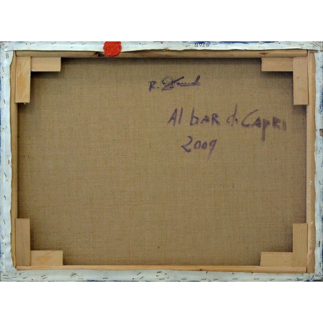 Brown Renato Criscuolo, At The Bar in Capri, 2009, Oil on Canvas For Sale - Image 8 of 10