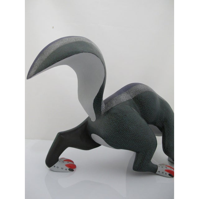 Large Alebrije Colorful Skunk Mexican Folk Art Wood Carving Figurine Sculpture For Sale - Image 10 of 14