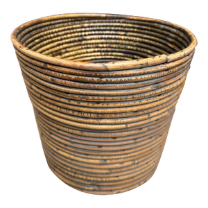 Mid Century Italian 1970s Vintage Gabriella Crespi Style Pencil Reed Planter