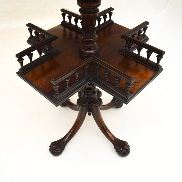 19th Century Antique Victorian Revolving Side Table, 1860 For Sale - Image 5 of 9