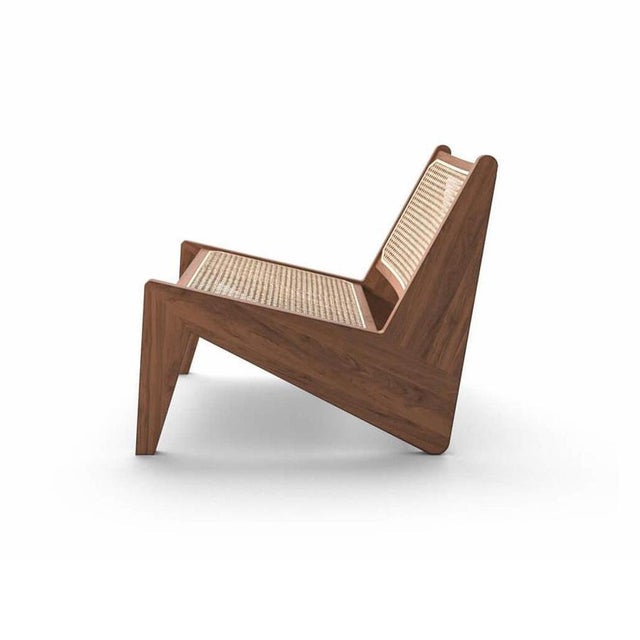 Low Teak & Cane Kangaroo Armchair by Pierre Jeanneret for Cassina For Sale - Image 3 of 8