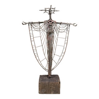 Brutalist Sculpture Figure Religious Theme After Adam Stempka For Sale
