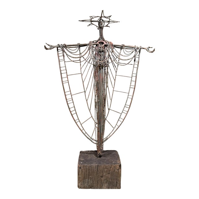 Brutalist Sculpture Figure Religious Theme After Adam Stempka For Sale